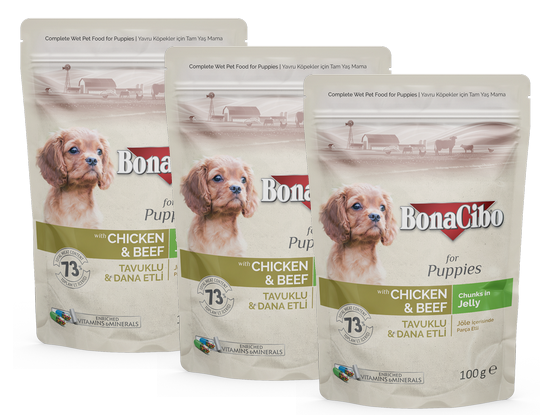Bonacibo Puppies Chicken & Beef 12X