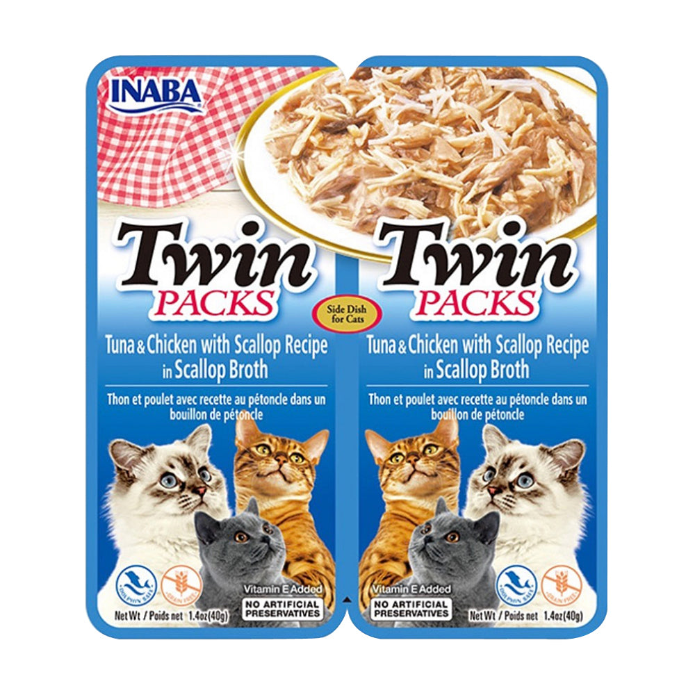 Inaba Twin Packs - Tuna & Chicken recipe in Scallop 80g