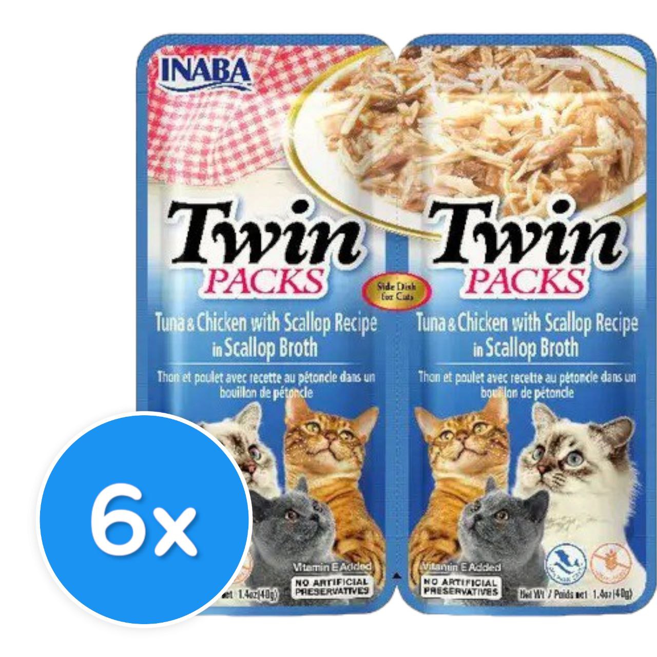 Inaba Twin Packs - Tuna & Chicken recipe in Scallop 6X