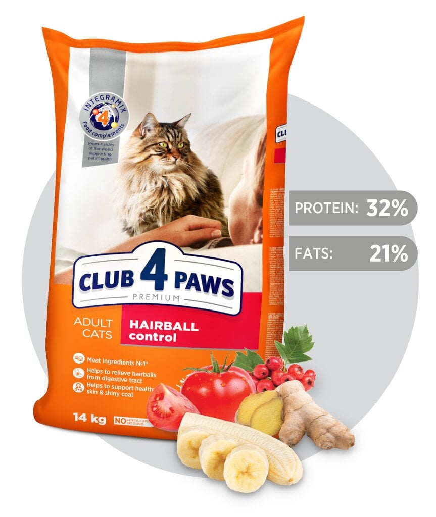 Club 4 Paw Hairball Control 14Kg