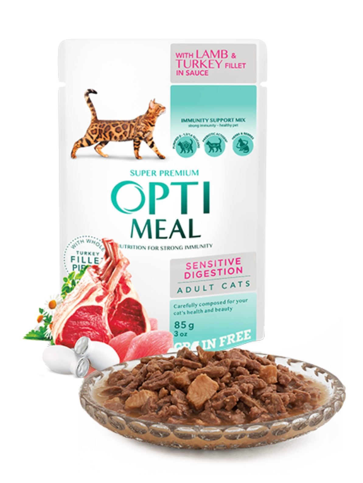 OPTI MEAL کەرەی بەرخی هەرسکردن لە سۆسدا 85g