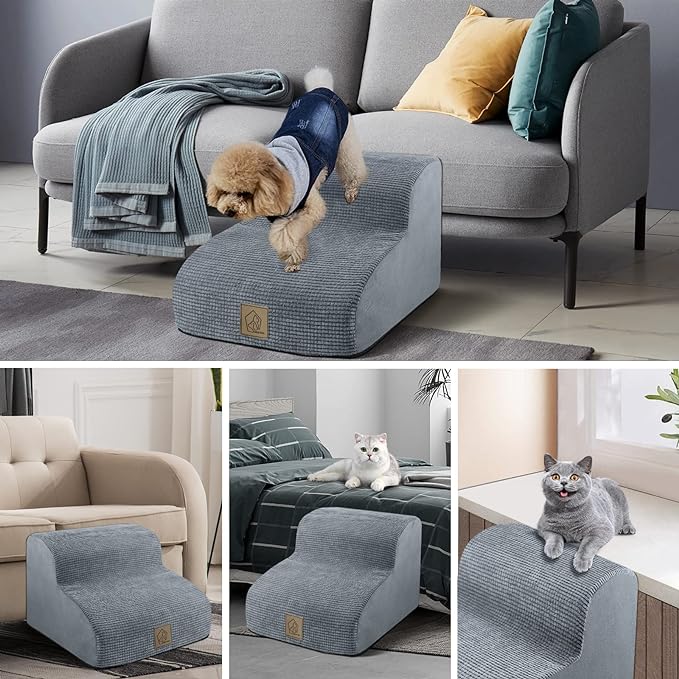 سلالم إسفنجية للكلاب مكونة من طبقتين