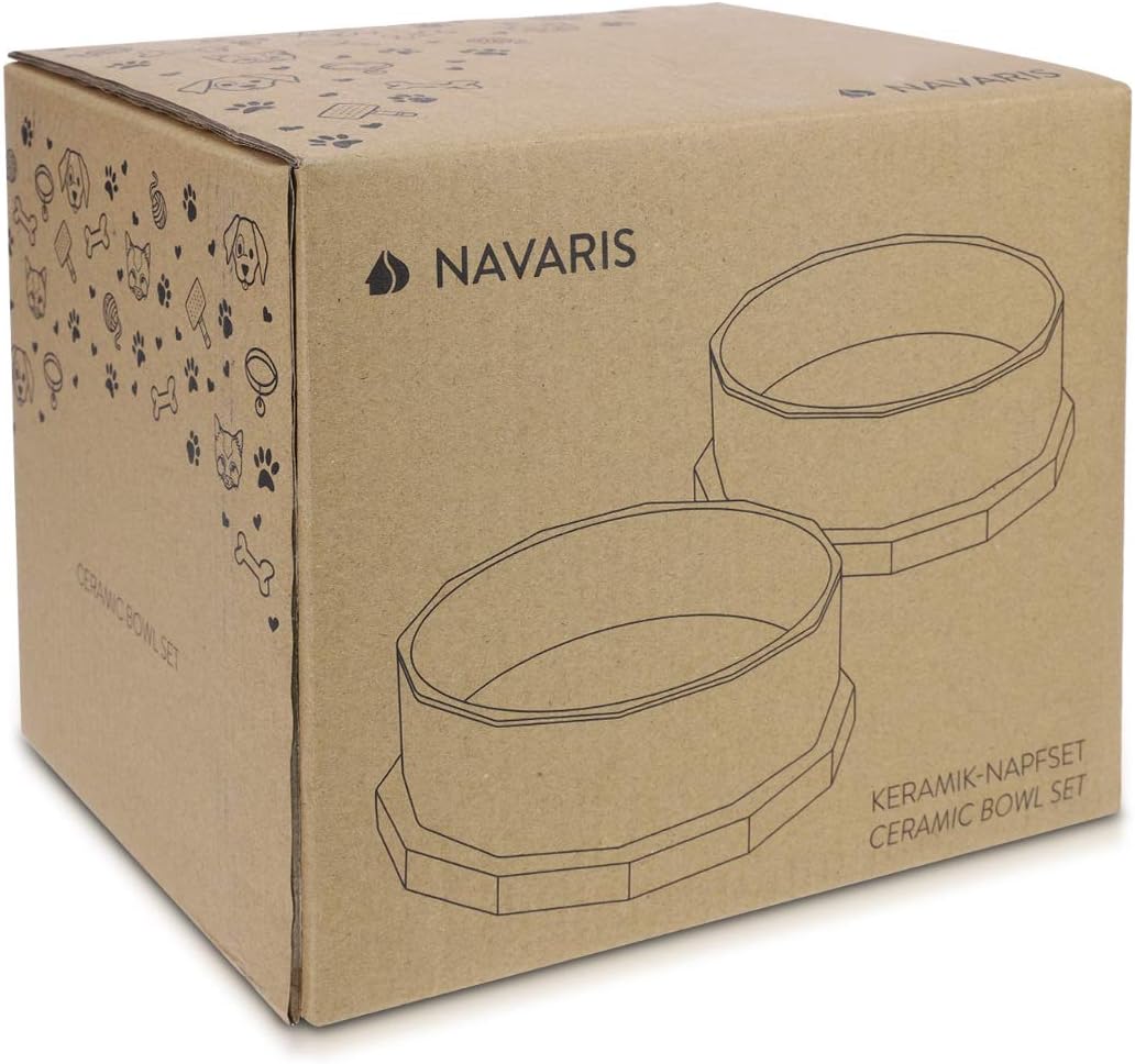 أوعية سيراميك للكلاب من نافاريس (مجموعة من قطعتين) 16 سم