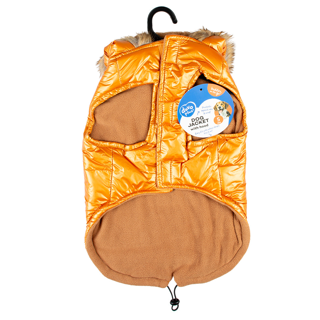 Dog jacket puffer orange S
