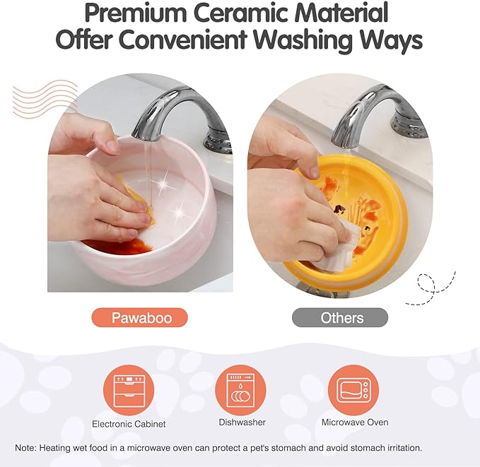 وعاء سيراميك للكلاب والقطط من باوبو مقاس 14 سم