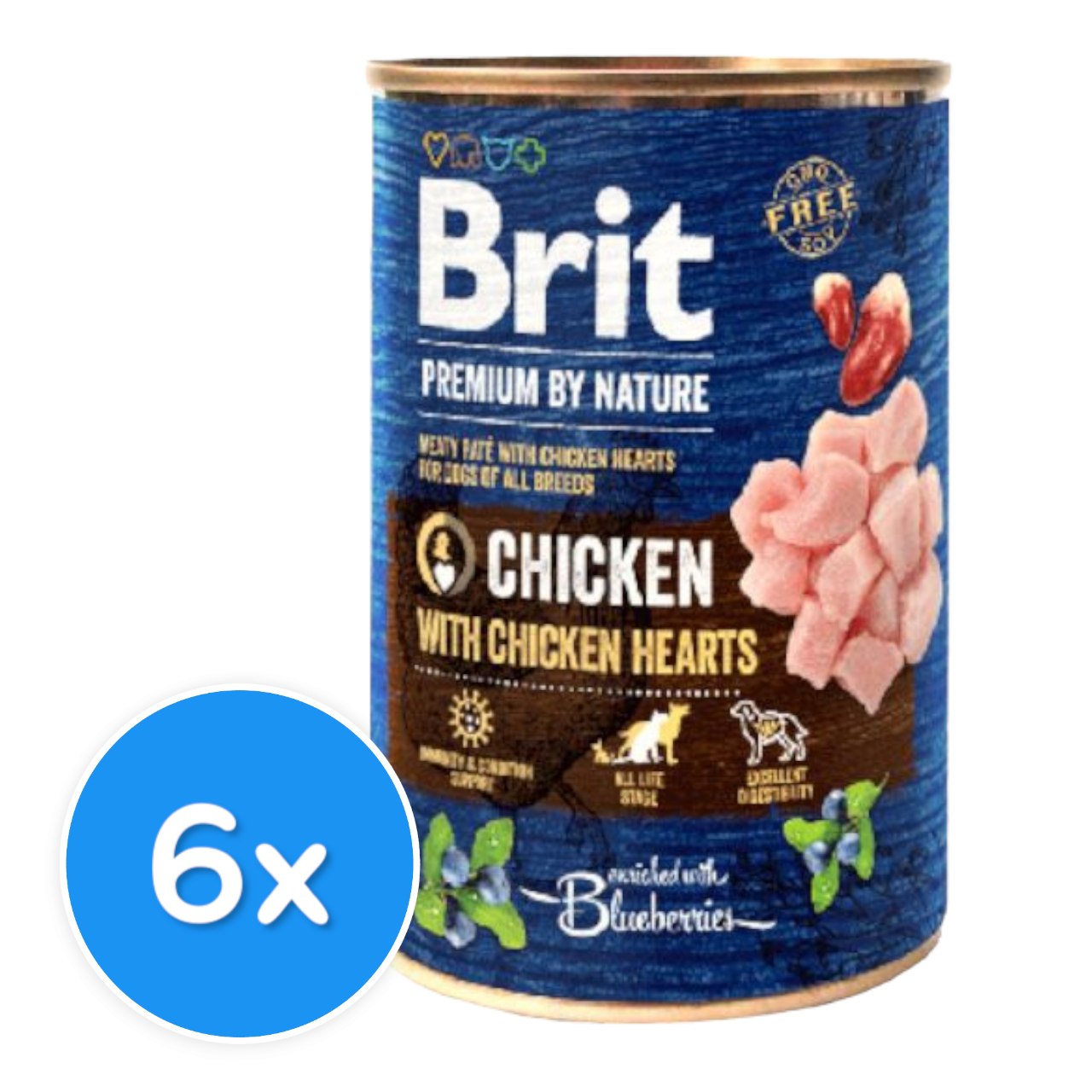 Brit Chicken with Chicken Hearts 6X