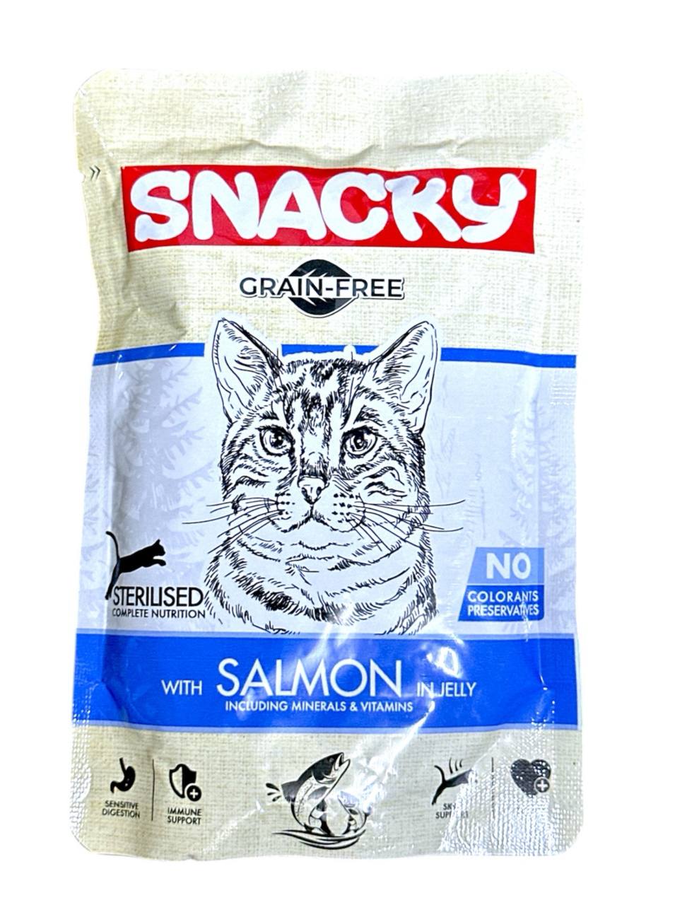 Snacky Sterilised Salmon in Jelly 24X