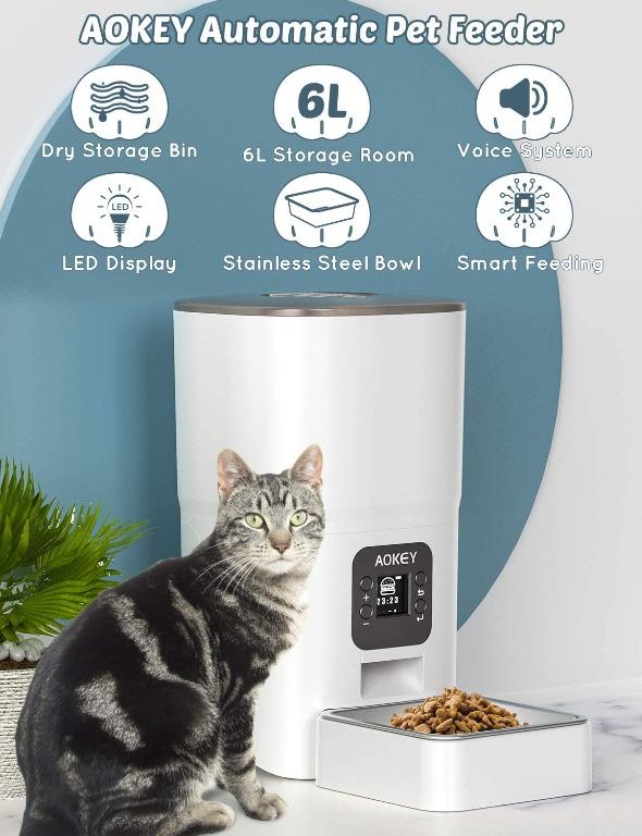 وحدة تغذية القطط الأوتوماتيكية سعة 6 لتر