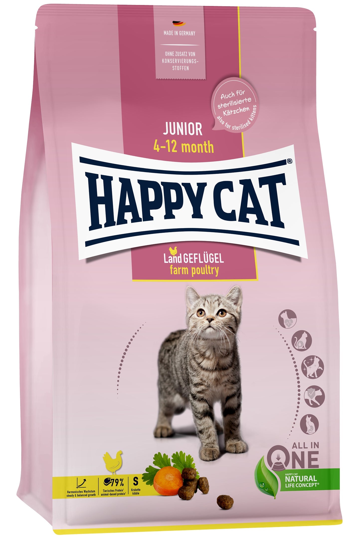 Happy Cat Junior -  Farm Poultry 1,3Kg