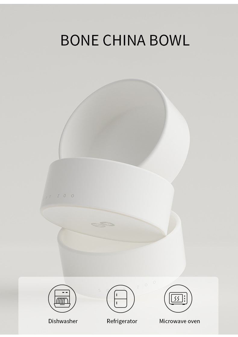 وعاء مزدوج فاخر من السيراميك للحيوانات الأليفة