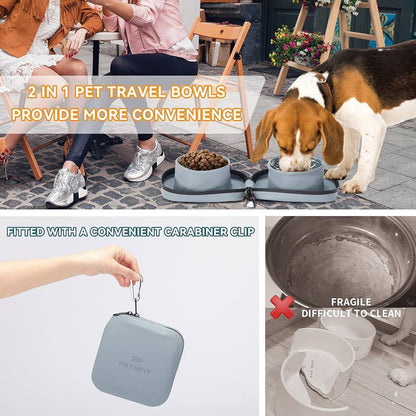 أوعية طعام محمولة للكلاب سعة 12 أونصة 