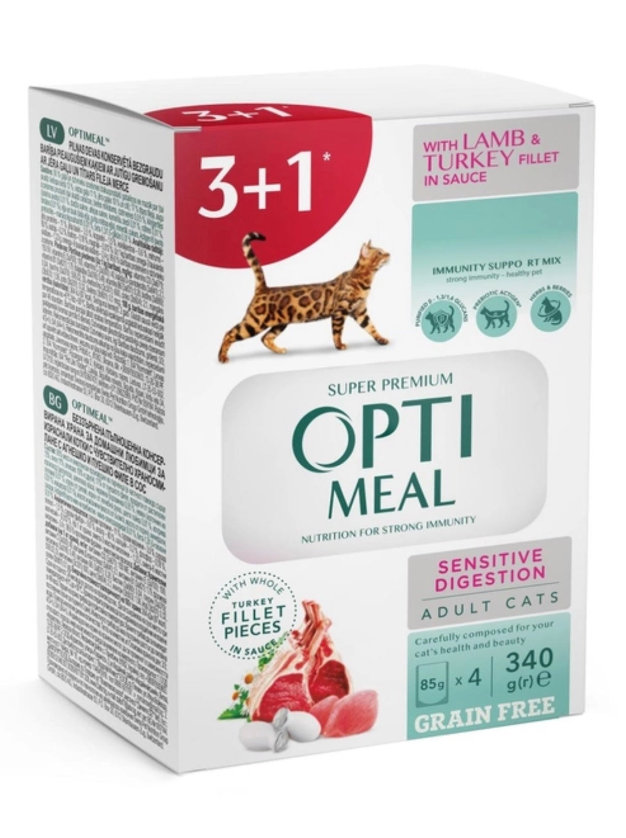 OPTI MEAL Digestive Lamb turkey in sauce 4X