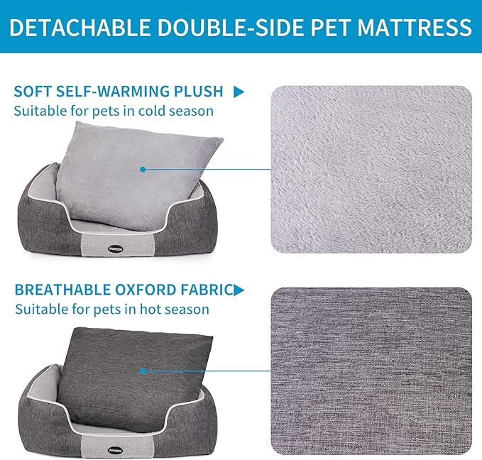 سرير للكلاب مع وسادة مزدوجة الجوانب