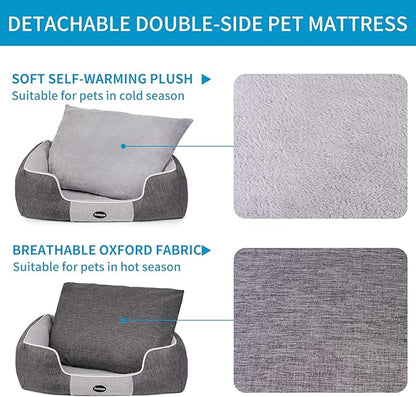 سرير للكلاب مع وسادة مزدوجة الجوانب