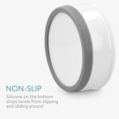 أوعية قطط من البورسلين من Navaris (مجموعة من قطعتين) - 15 سم 