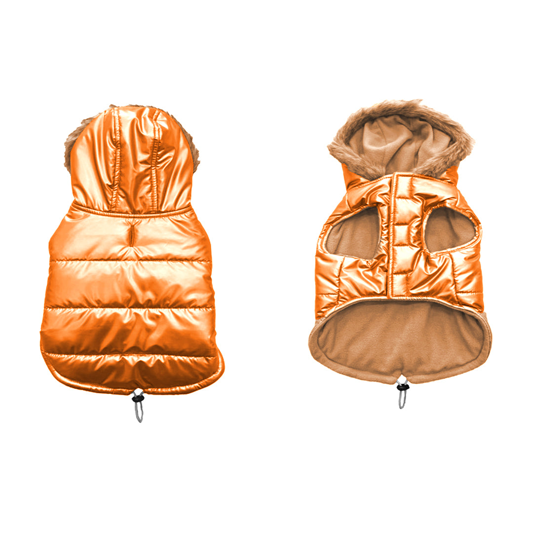 Dog jacket puffer orange XS