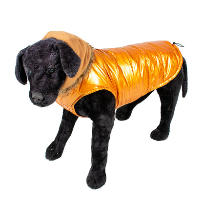 Dog jacket puffer orange XS