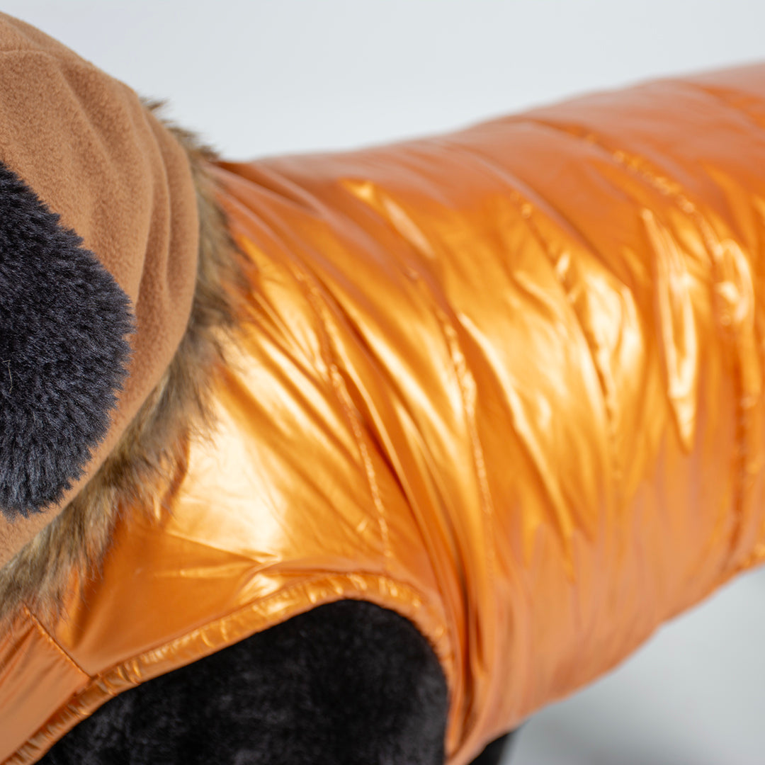 Dog jacket puffer orange XS