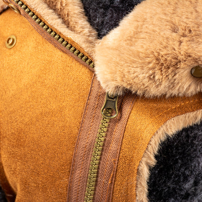 سترة كلب أنيقة باللون البيج S 