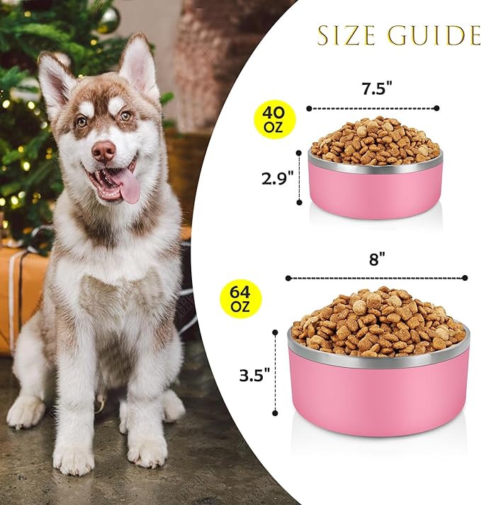 أوعية طعام للكلاب من LIHONG، مصنوعة من الفولاذ المقاوم للصدأ، مقاس 19 سم 