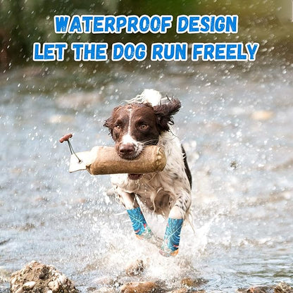 4PCS Anti-Slip Dog Socks Traction Control with Adjustable Straps (Blue, XL)