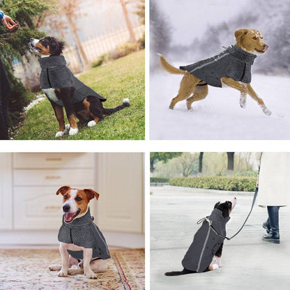 generic پاڵتۆی سەگی زستانە، ناوپۆشی پشمی جەمسەری گەرم چاکەتێکی دەرەوەی سەگ لەگەڵ ئیسکارفی گەردنی کیسەڵ ڕەنگدانەوەی L 