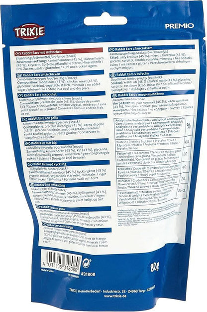 Trixie Rabbit Ears With Chicken 80g