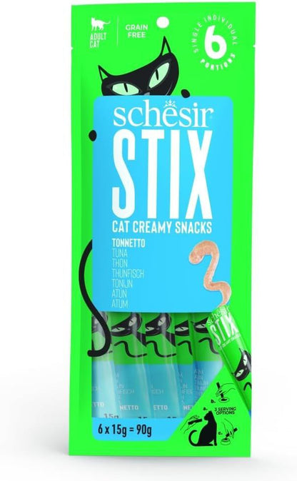 خواردنی کەمی کرێمی Schesir Stix لەگەڵ تونا 6X