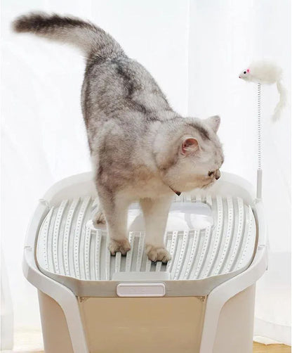 Covered Litter Box Grey XL 55cm