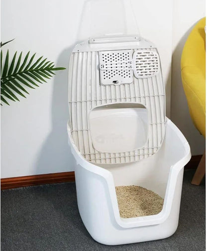 Covered Litter Box Grey XL 55cm