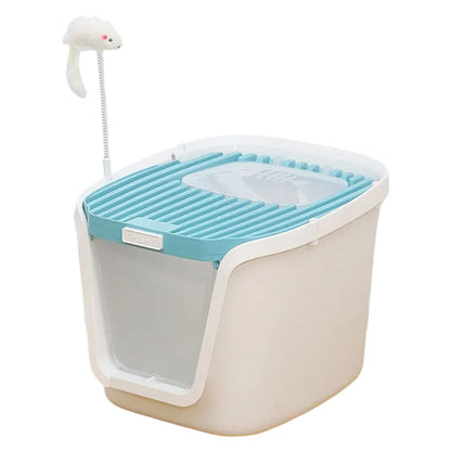 Covered Litter Box Blue XL 55cm