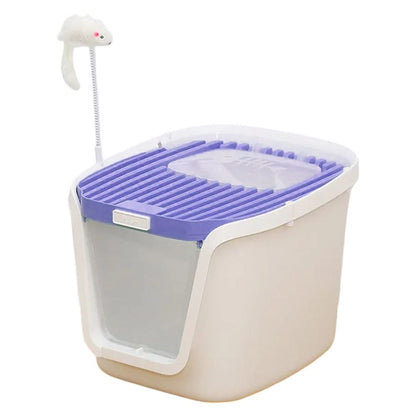 Covered Litter Box Purple L 44cm