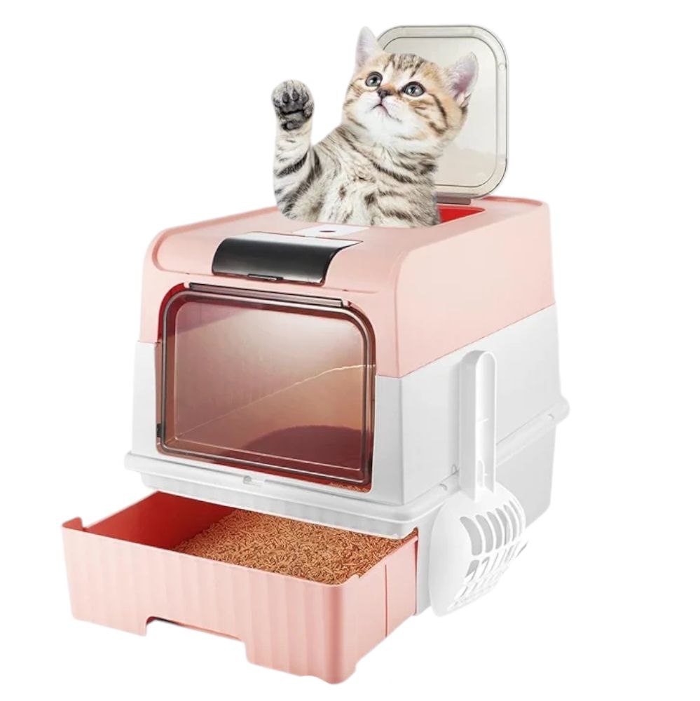 Covered Litterbox Pink 40cm