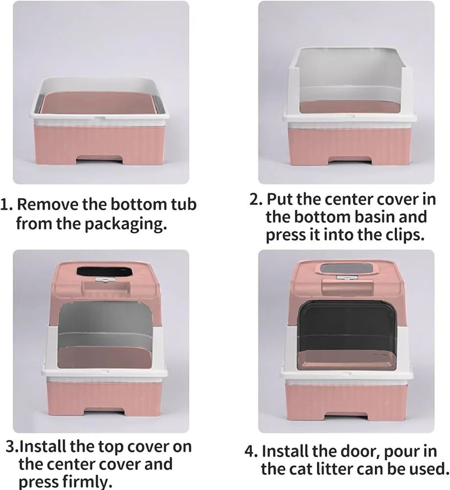 Covered Litterbox Black 40cm