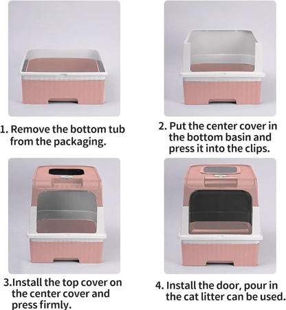 Covered Litterbox Black 40cm