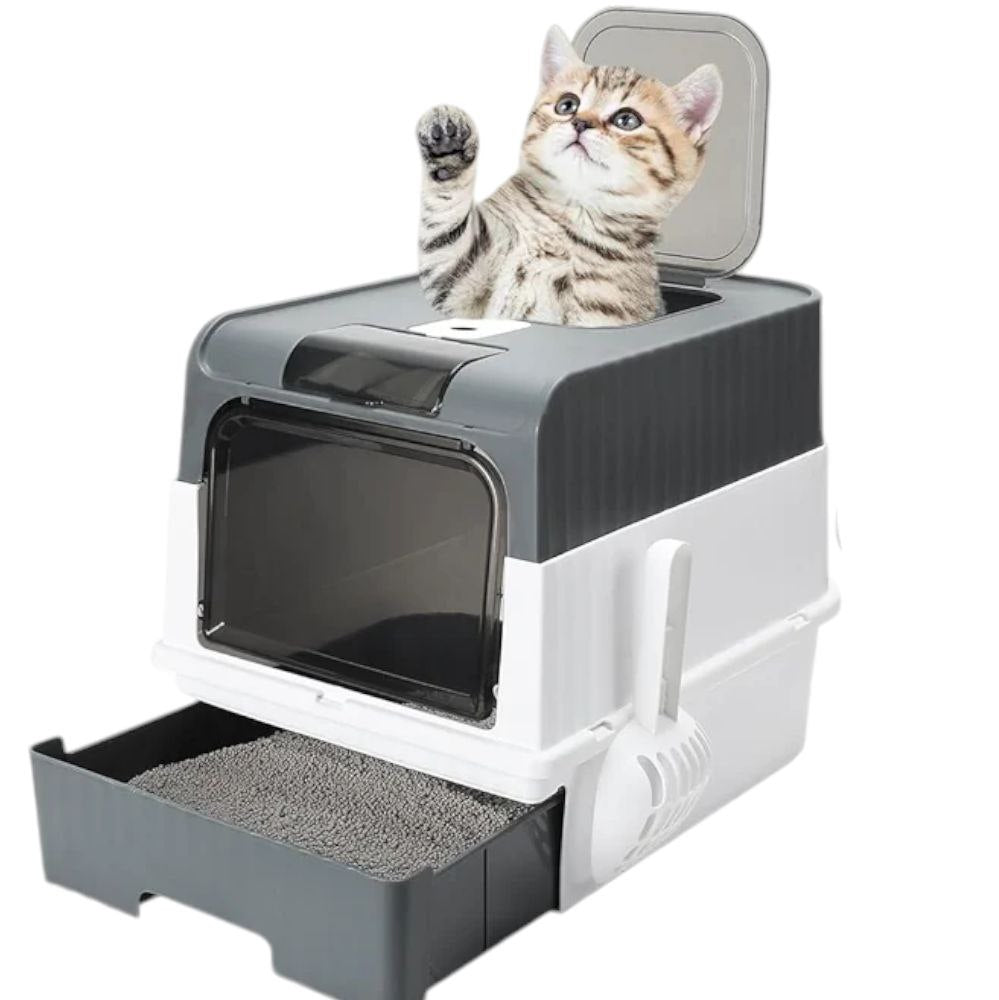 Covered Litterbox Grey 40cm