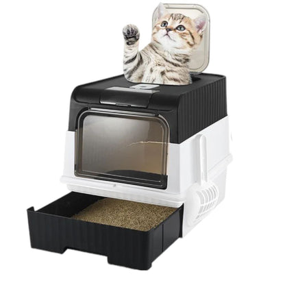 Covered Litterbox Black 40cm