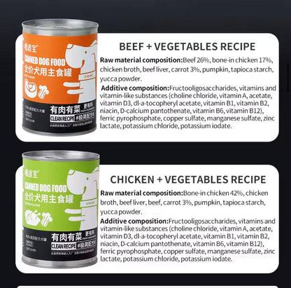 Canned Dog Food with Beef & Vegetables 12X