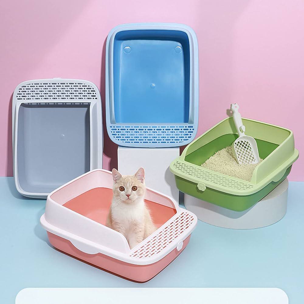 صندوق قمامة مفتوح أزرق فاتح 38 سم